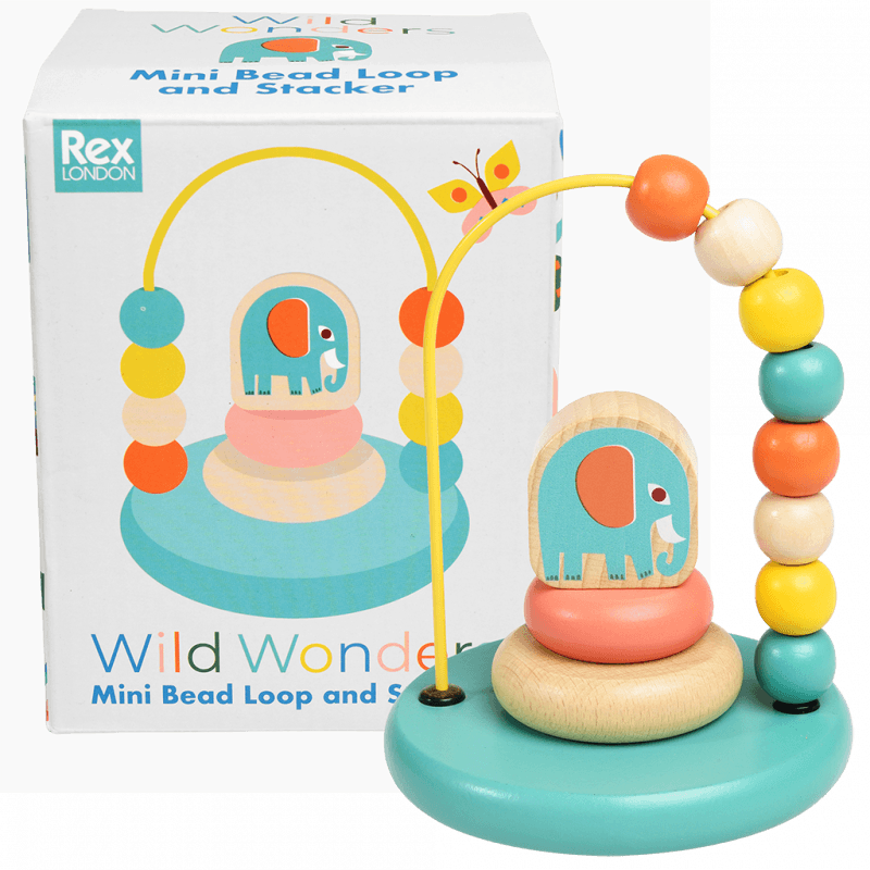 Rex London Mini Bead Loop and Stacker Toy - Wild Wonders