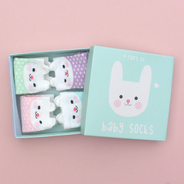 Rex London Bunny Face Baby Socks box Gift Set 