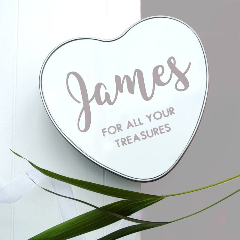 The Baby Hamper Company Personalised Baby Heart Tin - Grey