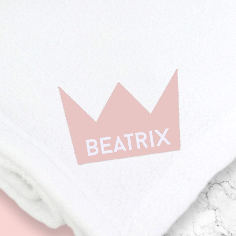 Personalised Pink Crown Cotton Blanket