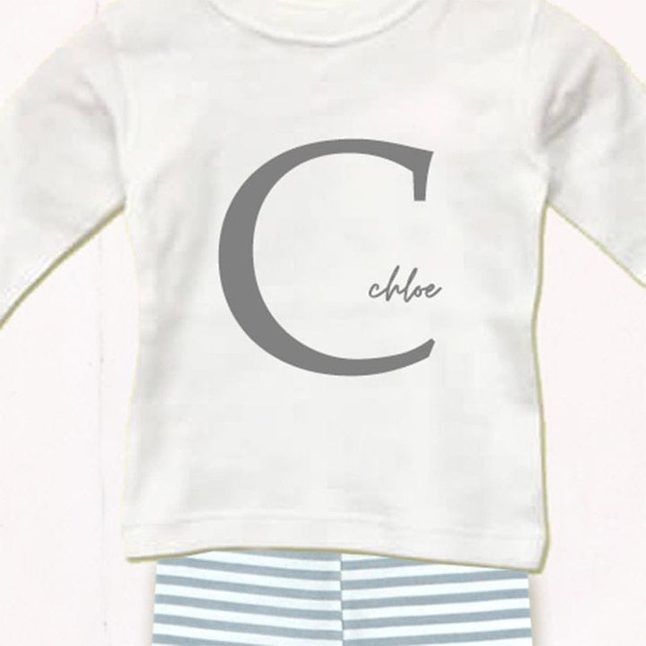 Baby Large Letter Monogram Personalise Outfit Set, 0-3 months