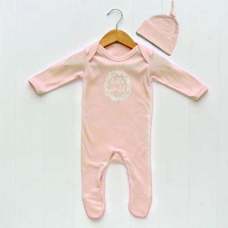 Newborn baby girl 2024 hello world outfit
