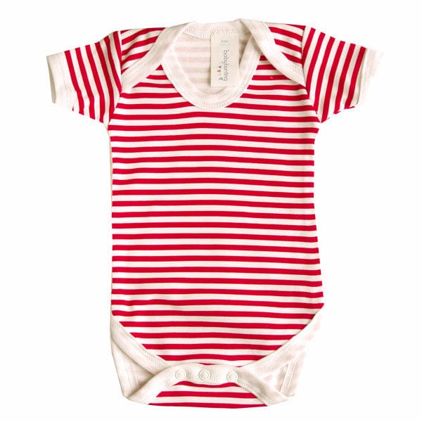 Red White Stripe Bodysuit, 0-3 months
