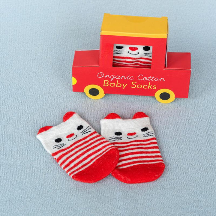 Rex London Red Cat Baby Socks