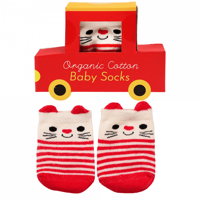 Rex London Red Cat Baby Socks