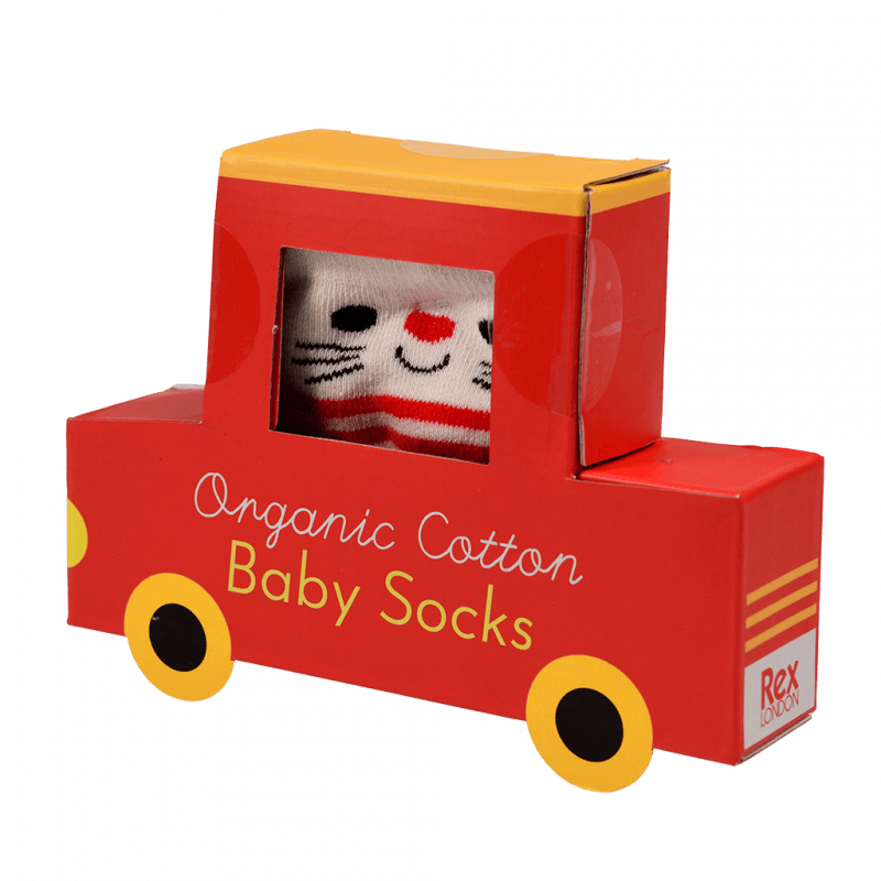 Rex London Red Cat Baby Socks