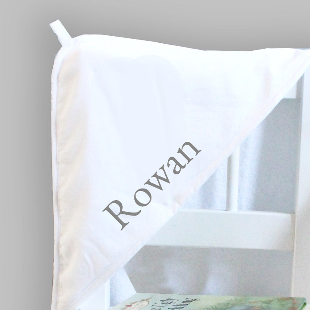 White Hooded Baby Towel - Personalise