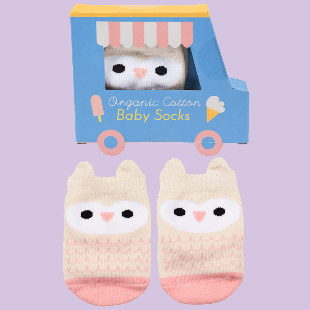 Rex London Pair of baby socks - Pink owl