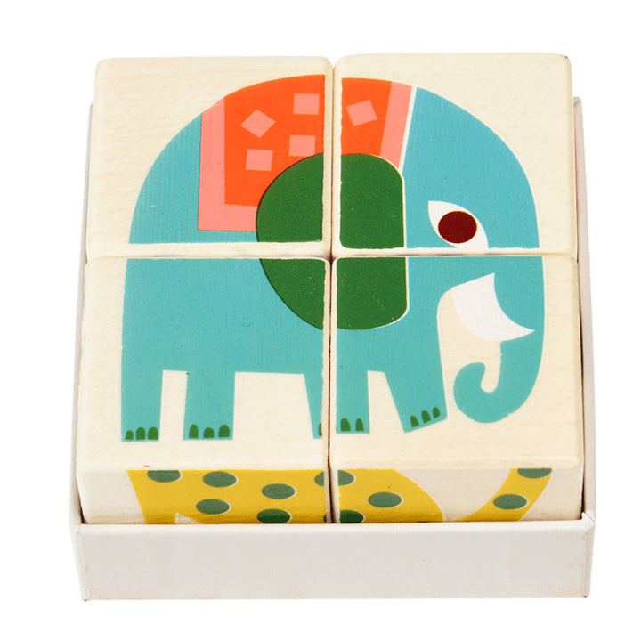 Rex London Wild Wonders Wooden puzzle cubes