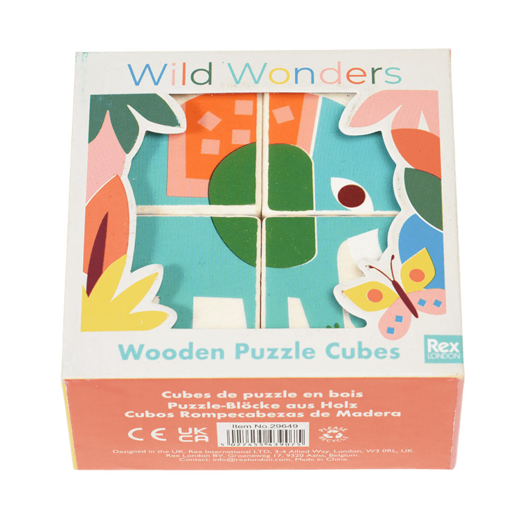 Rex London Wild Wonders Wooden puzzle cubes