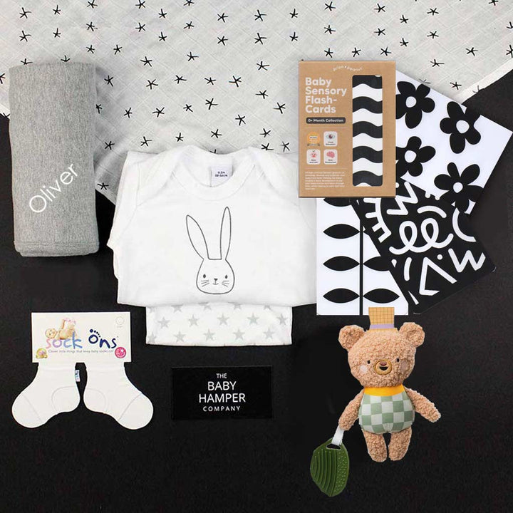 Monochrome Large Baby Gift Box - Personalise