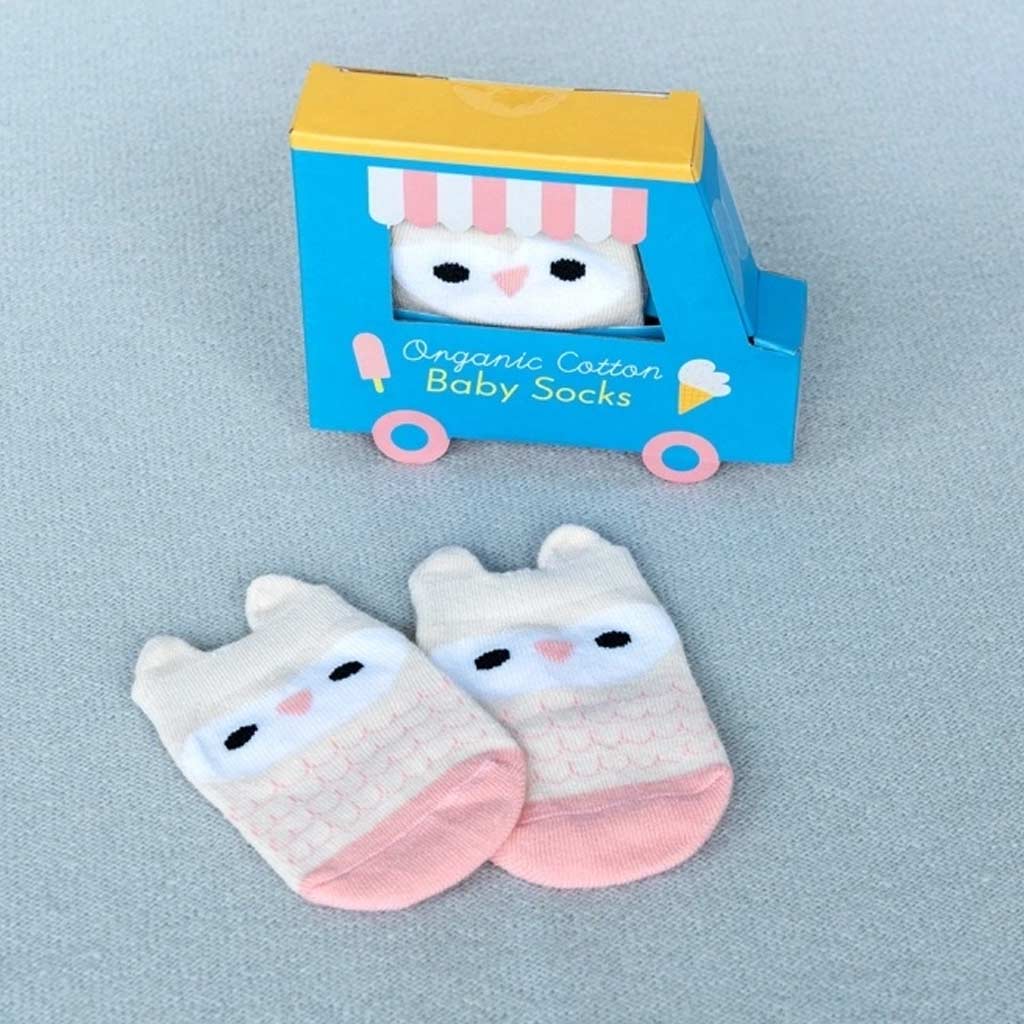 Rex London Pair of baby socks - Pink owl