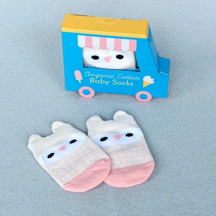 Rex London Pair of baby socks - Pink owl