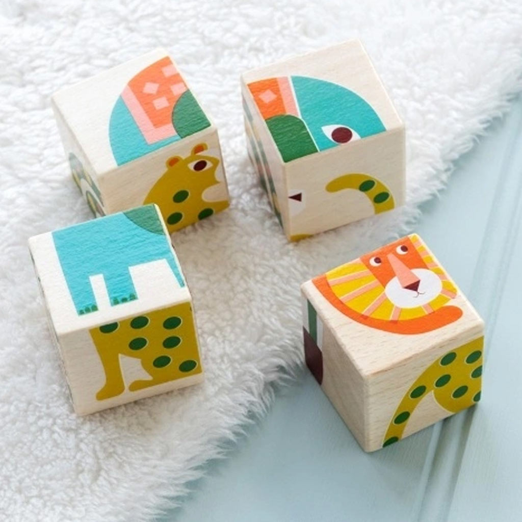 Rex London Wild Wonders Wooden puzzle cubes