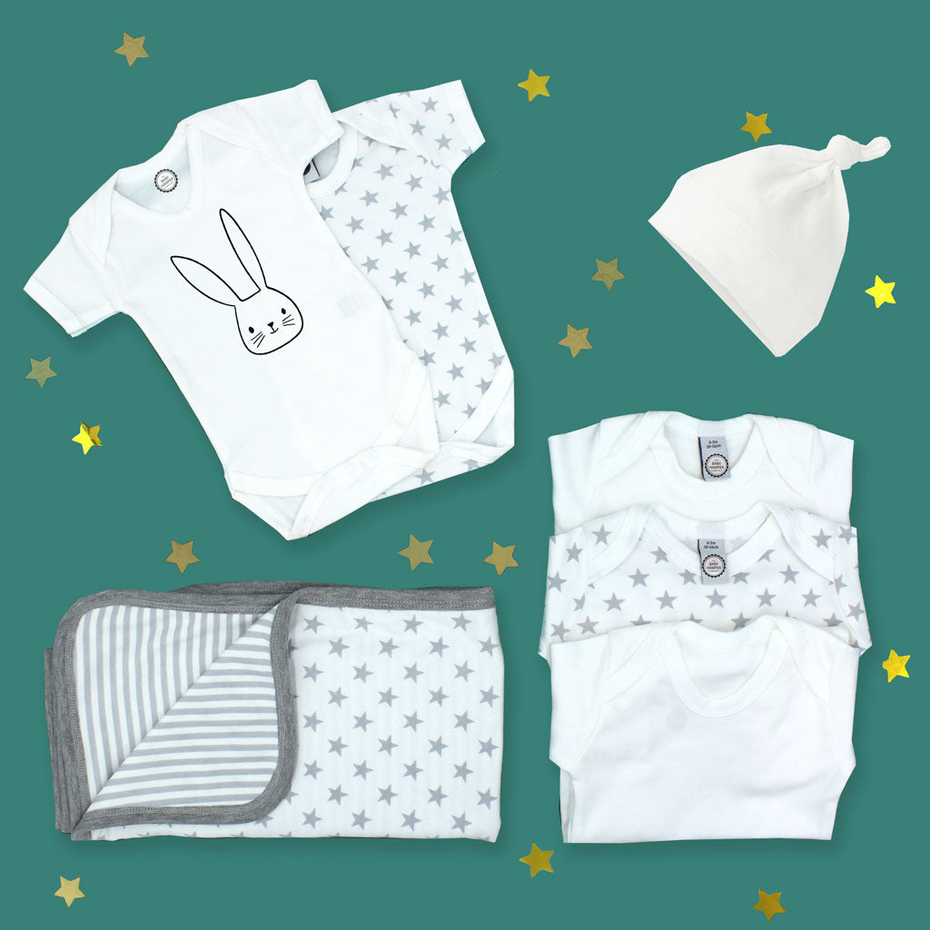 Newborn Baby Clothes Starter Gift Set - Stars gift box