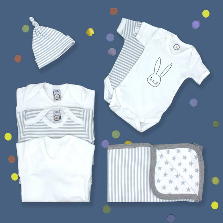 Newborn Baby Clothes Starter Gift Set - Stripe Print hamper