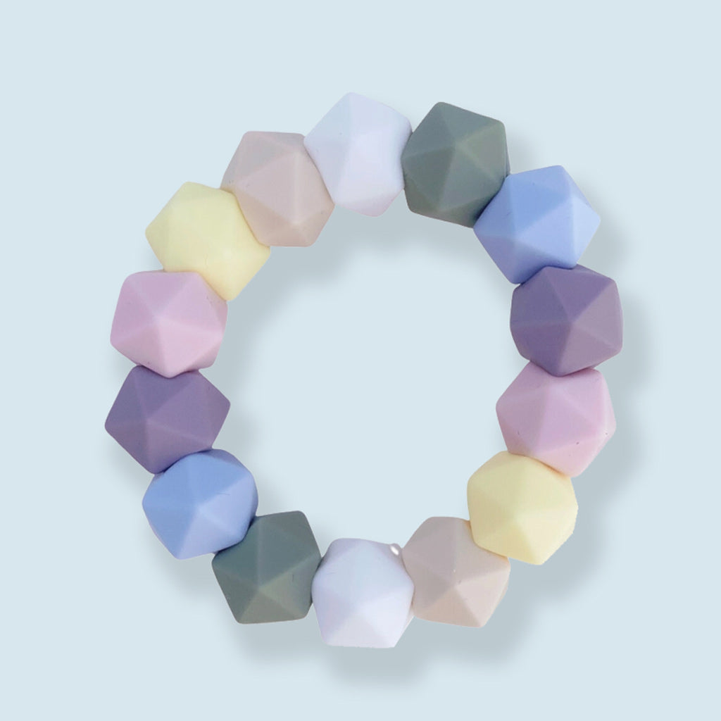 Nolah Ombre Geometric Teething Toy Pastel Rainbow