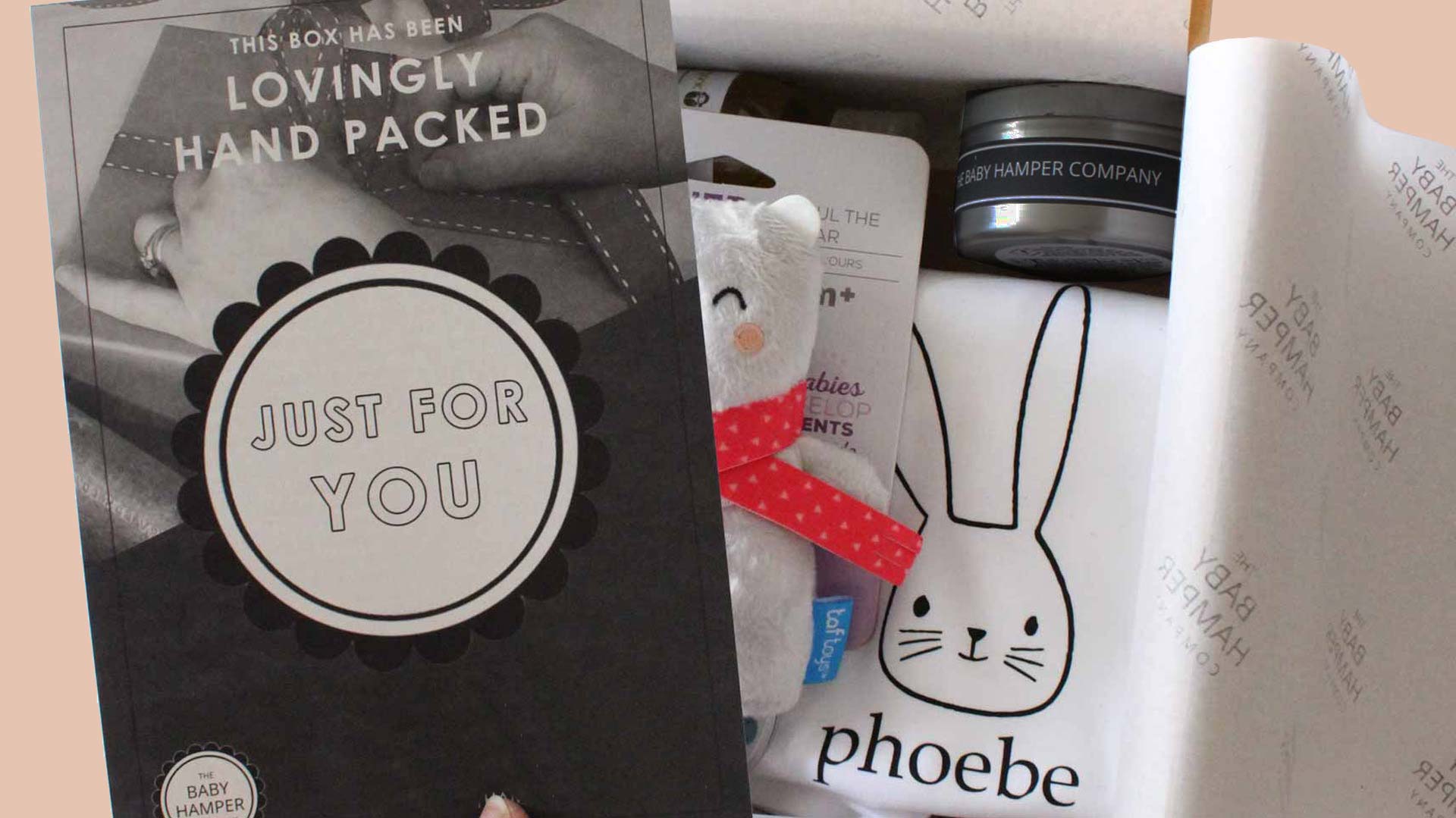 Hand packed baby hamper expertly presented