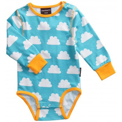 Maxomorra Blue Clouds Baby Body Suit