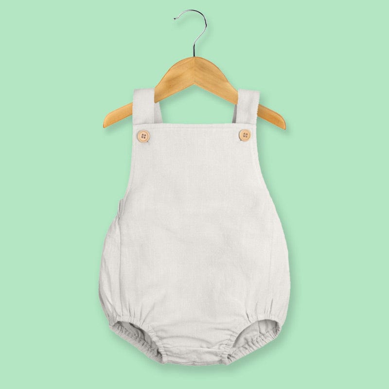 New Baby Grey Linen Rompersuit