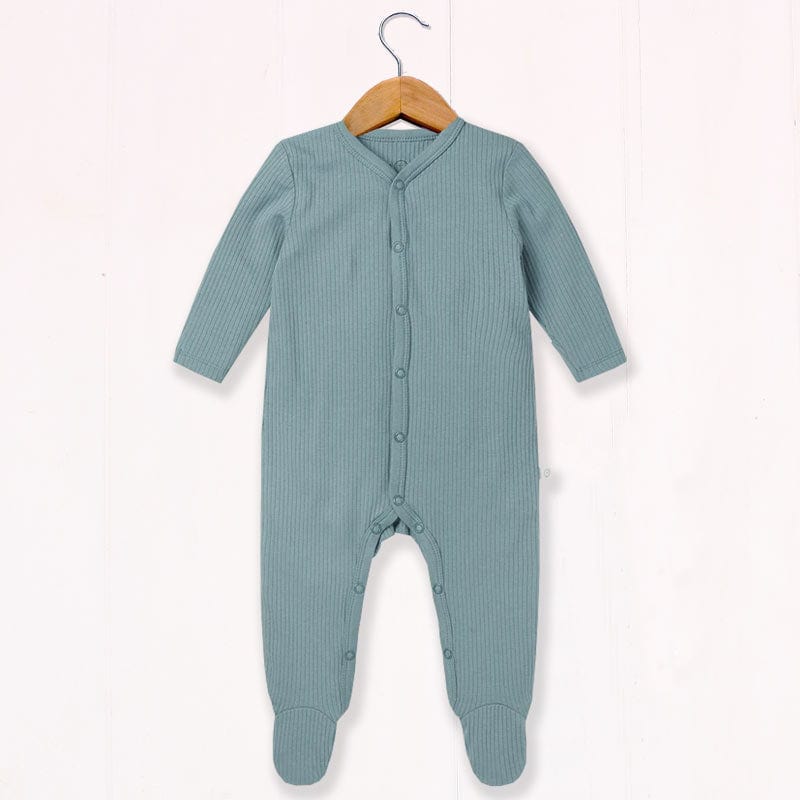 Baby Mori Ribbed Sleepsuit - Blue