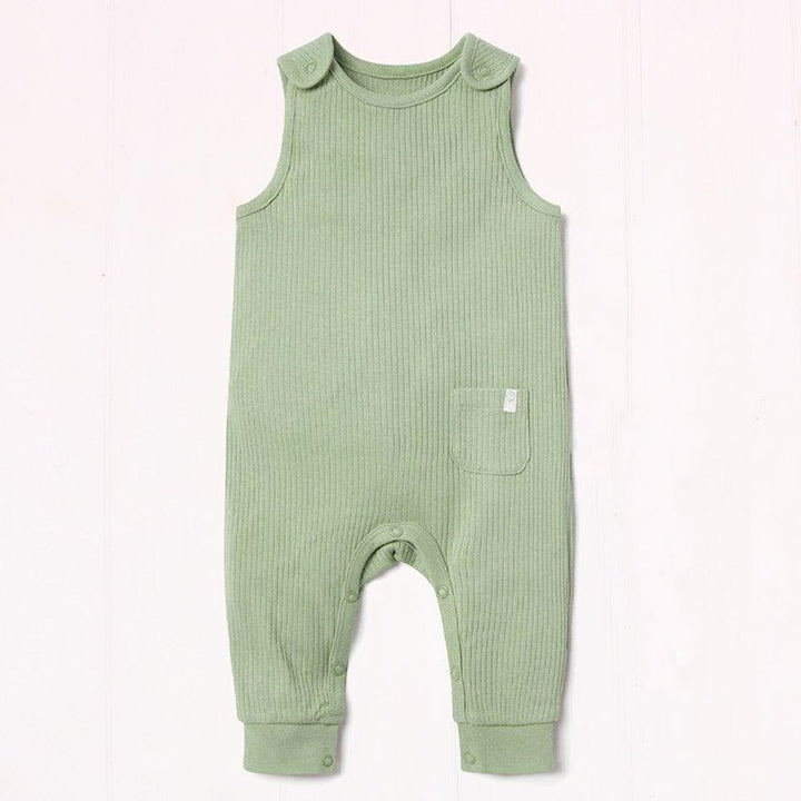 Baby Mori Ribbed Romper Suit - Sage Green
