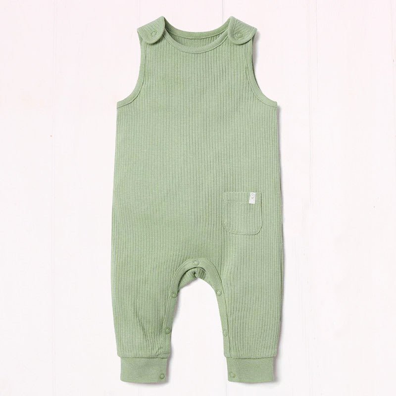 Baby Mori Ribbed Romper Suit - Sage Green