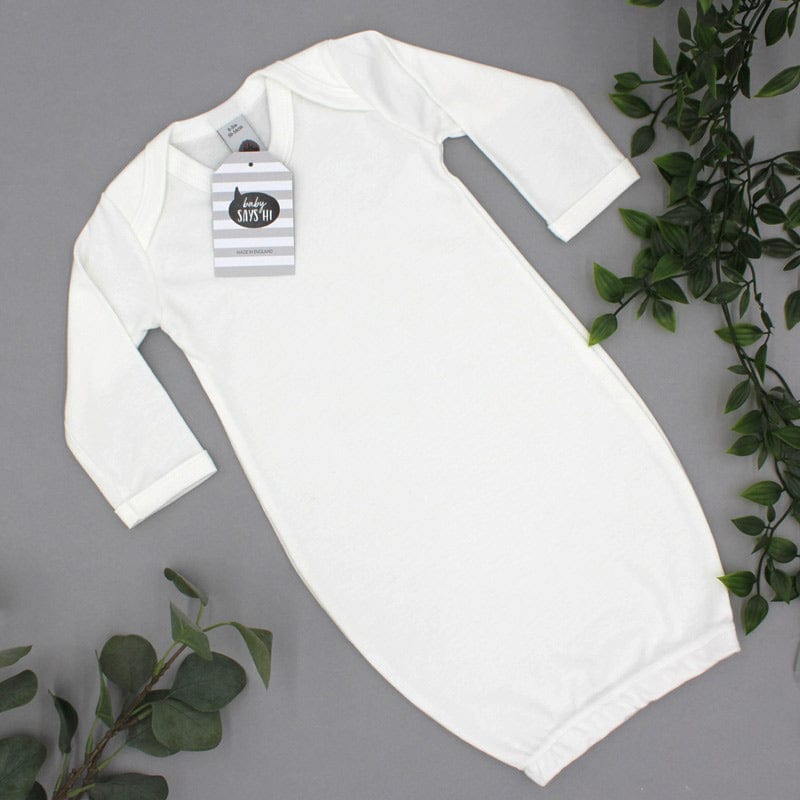 Organic Cotton White Baby Sleep Gown