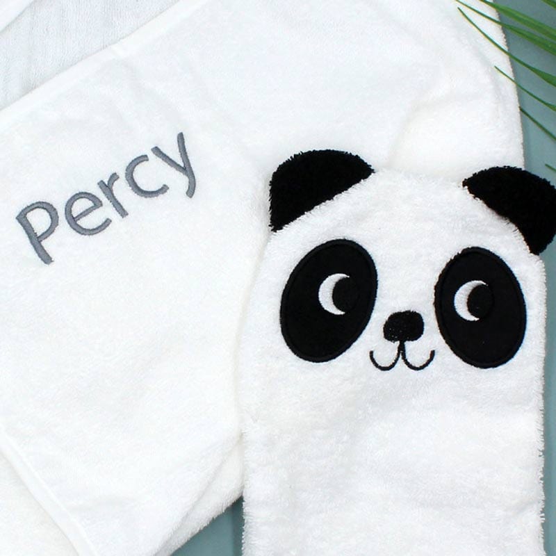 Panda Baby Towel and Wash Mitt Set