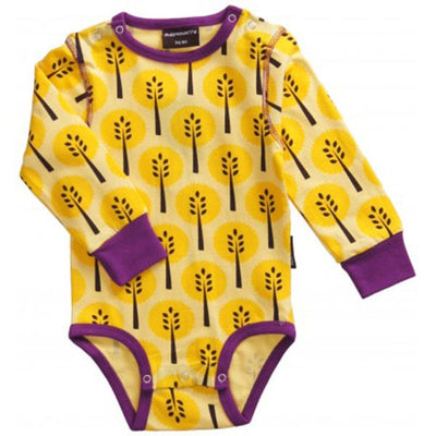 Maxomorra Yellow Trees Unisex Bodysuit
