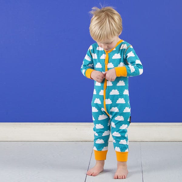 Step into a world of blue skies and fluffy clouds with this delightful romper suit from Maxomorra.  Made from organic cotton, it's gentle on delicate skin and features a smart double-sided neck popper fastening for easy changing. The bright print is perfect for making a statement, while the soft fabric will keep your little one cosy all day long.