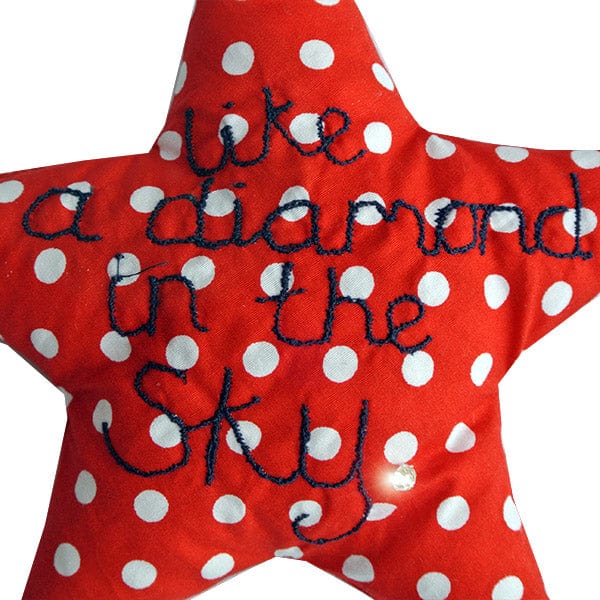 Ratty Tatt Handmade Baby Door Hanger - Red Spotty Star