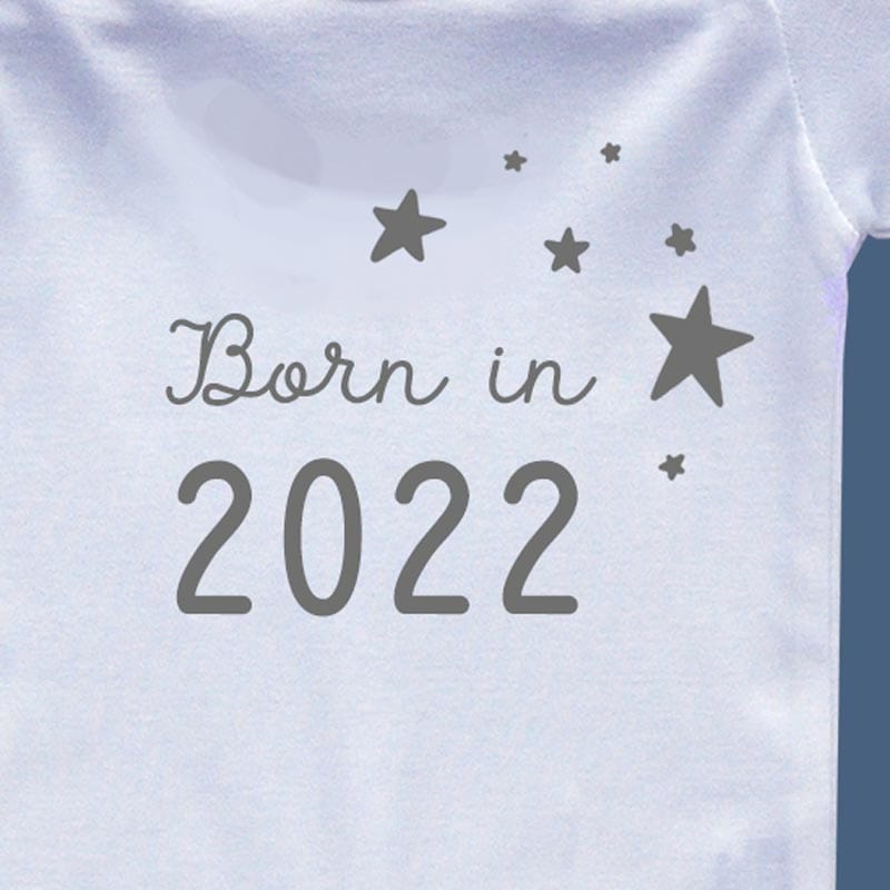 'Born In 2022' New Baby Sleepsuit