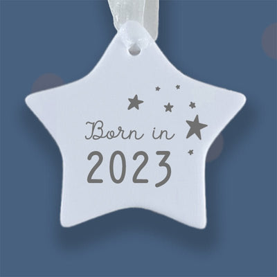 Born in 2023 Hanging Ceramic Star Decoration