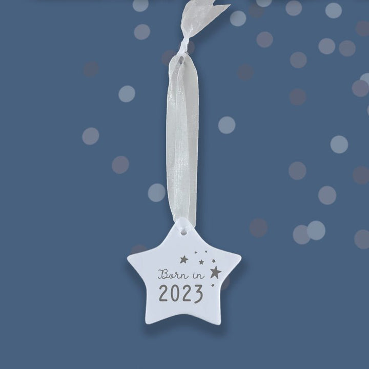 Born in 2023 Hanging Ceramic Star Decoration