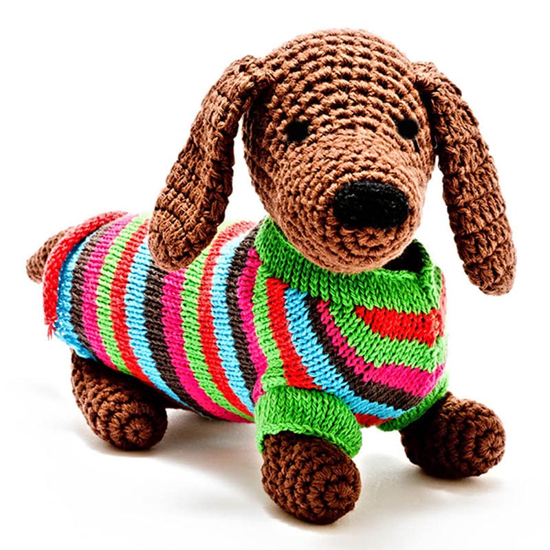 Crochet Soft Sausage Dog Baby Toy