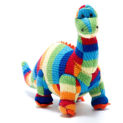 Best Years Diplodocus Knitted Dinosaur Rattle Striped