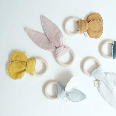 Fabelab Bear Ears Teether Ring - Yellow