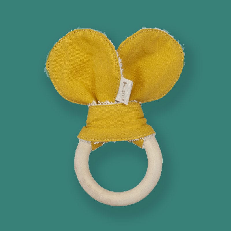 Fabelab Bear Ears Teether Ring - Yellow