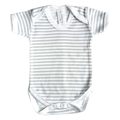 Grey Stripe Print  Baby Bodysuit by The Baby Hamper Company