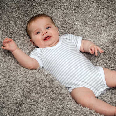 Grey Stripe Print Bodysuit by The Baby Hamper Company