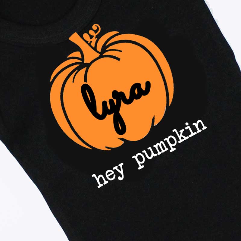 Halloween Black Personalise Pumpkin Bodysuit, 0-3 Months