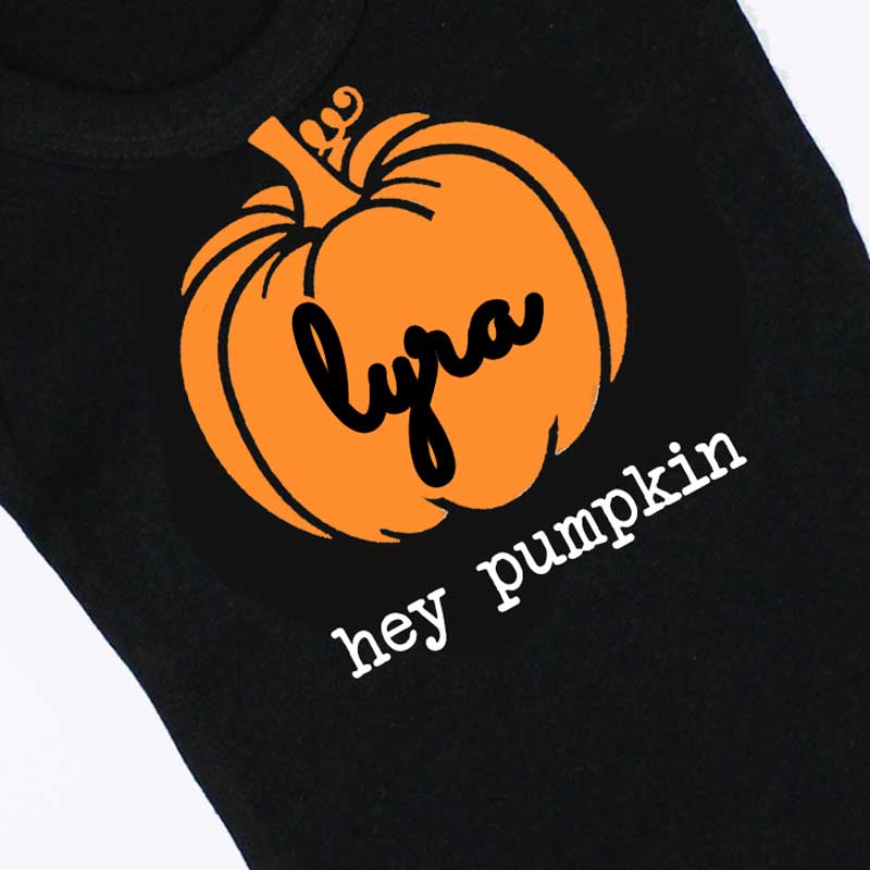 Halloween Black Personalised Pumpkin Bodysuit, 0-3 Months