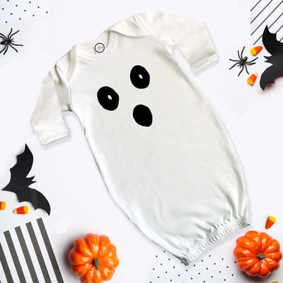 Halloween White Ghost Baby Sleepgown, 0-3 Months