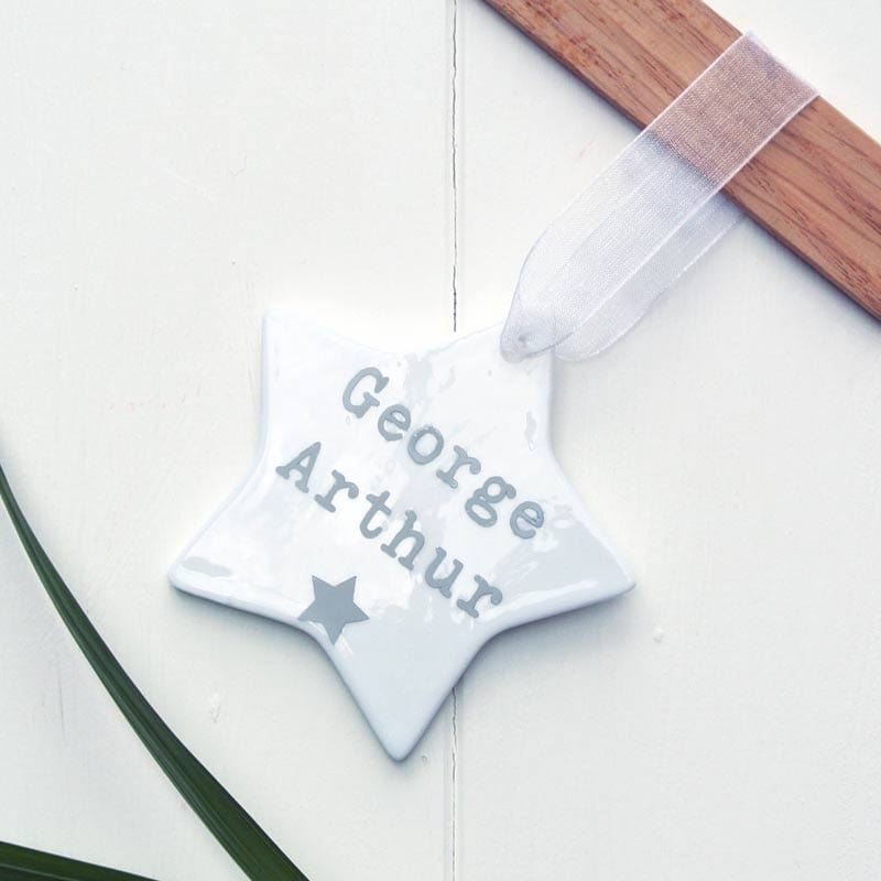 Hanging Ceramic Star Decoration - Personalise