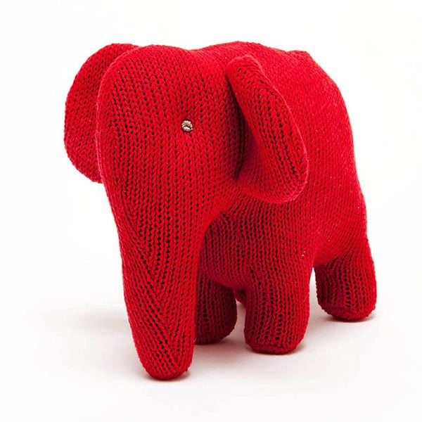 Best Years Red Elephant Soft Knitted Toy