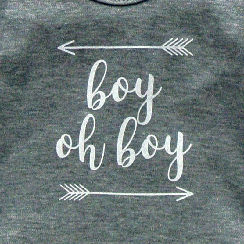 Newborn Baby Clothes Set, Grey Boy Oh Boy