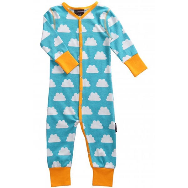 Maxomorra Blue Clouds Baby Romper Suit
