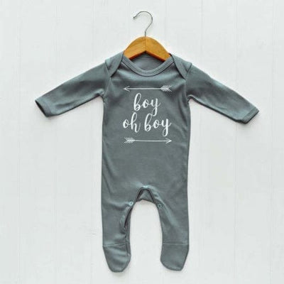 Newborn Baby Clothes Set, Grey Boy Oh Boy