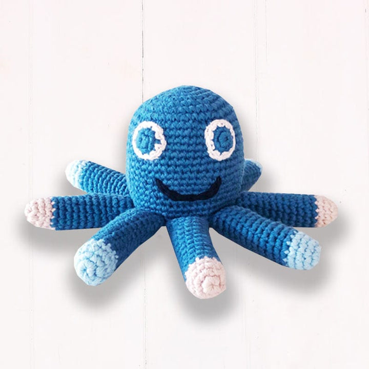 Pebble Fairtrade Crochet Octopus Toy - Royal Blue
